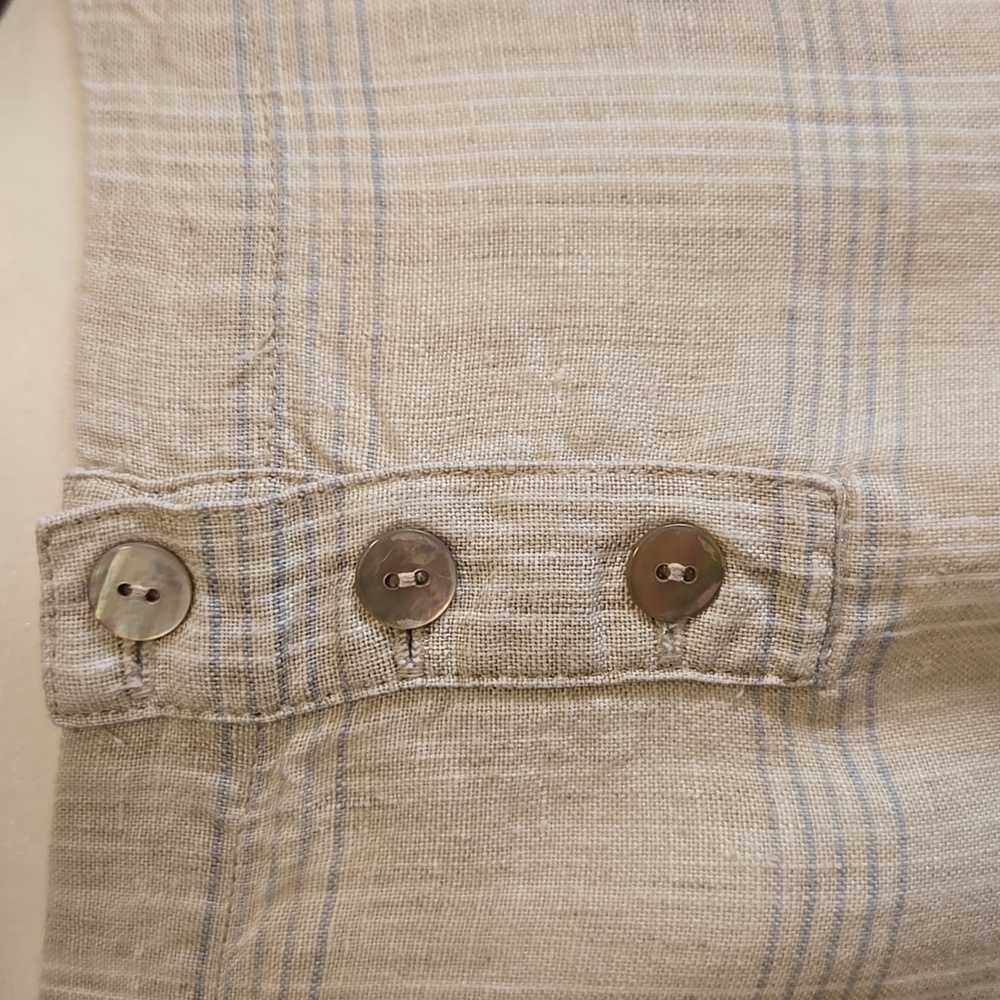 EUC Wms Eileen Fisher Tan Linen Top Size Small - Picture 3 of 9
